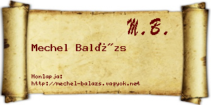 Mechel Balázs névjegykártya
